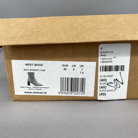 ALOHAS West Boots Size 9 Square Toe with block heel women's heels - Picture 6 of 14